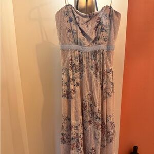 BCBG Peach Lacy Maxi Dress - size 10